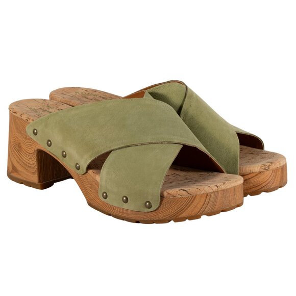 Kork-Ease Women's Tatum Leather 2-3/4" Heel Slide Sunflower Platform Sandals 10M - Picture 1 of 13